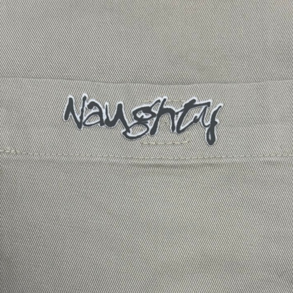 Vintage Naughty Gear Men's‎ Tan Short Sleeve Button Up Work Shirt 2XL - Picture 4 of 7